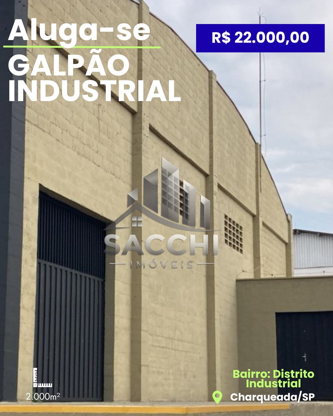 ALUGA-SE GALPÃO INDUSTRIAL EM CHARQUEADA - SP. - 1